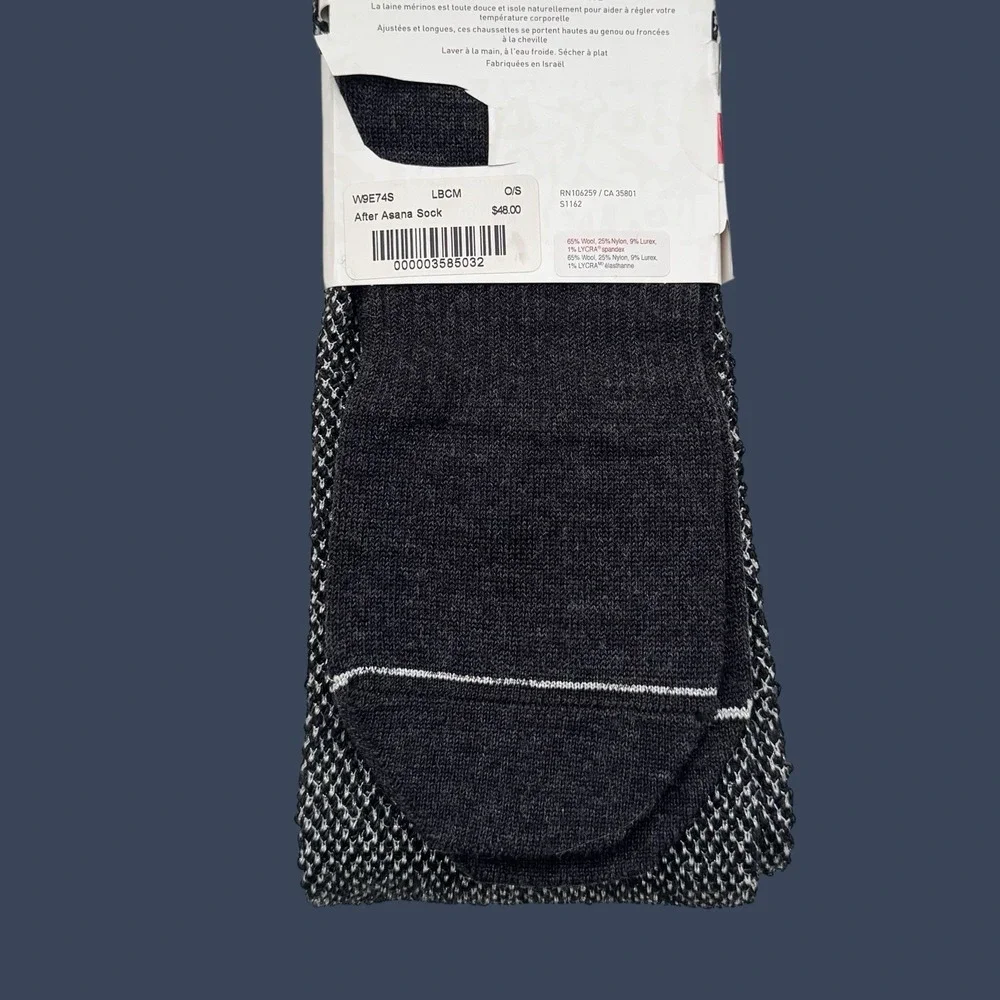 NEW - LULULEMON Ater Asana Sock Wool Heather Black Women's 6-9